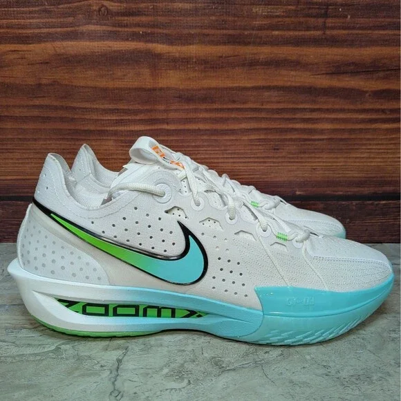 Nike Air Zoom GT Cut 3 Men's Size 13 White Bleached Turquoise Shoes DV2913-107